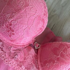 Elegant Pink Lace Gown